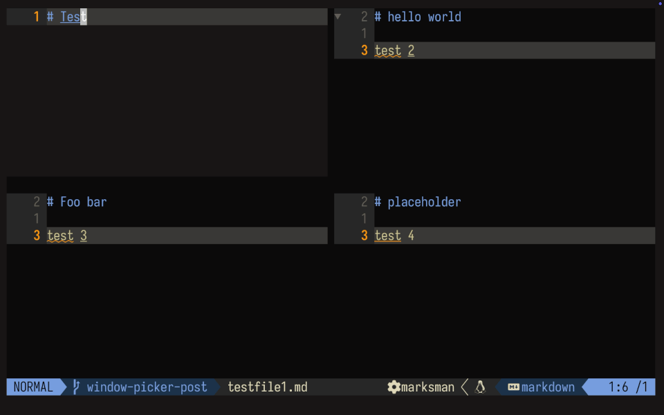 Window picker demo with letter labels appearing to pick window